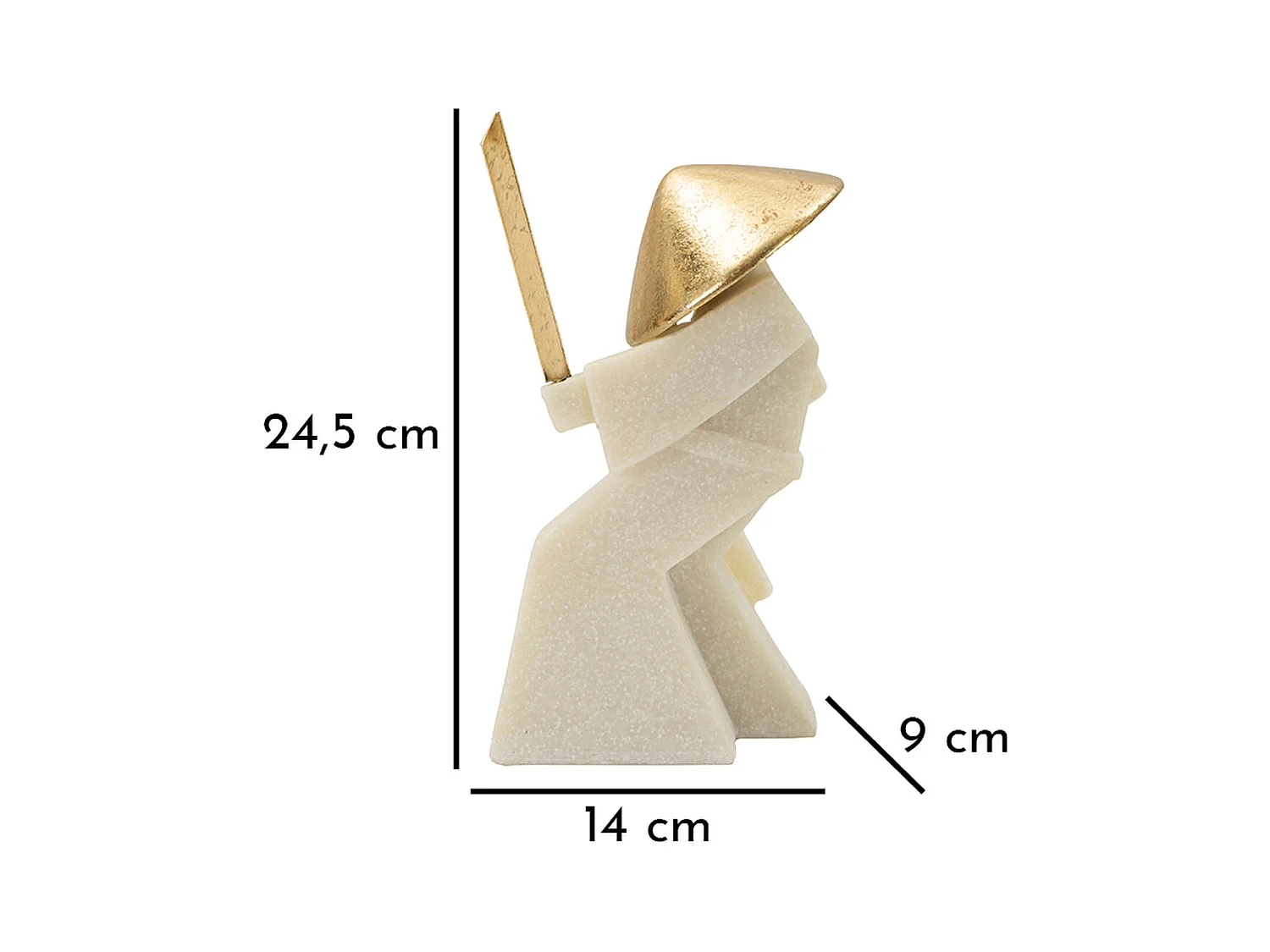 Rzeźba Japonia 2, Biały, 14x9x24,5 cm, Epikasa