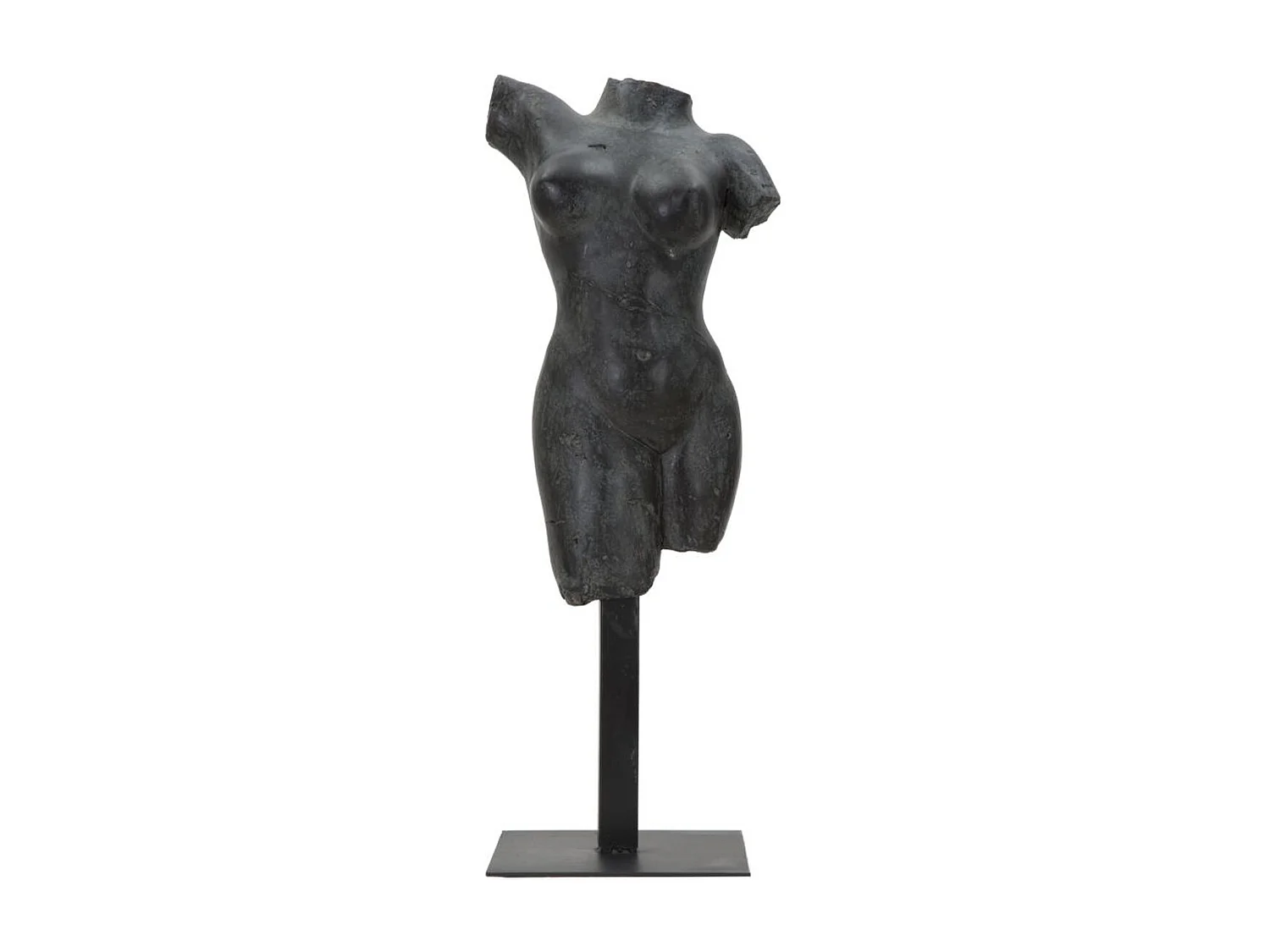 Escultura Mulher 2, Preto, 19x17x50 cm, Seven Design