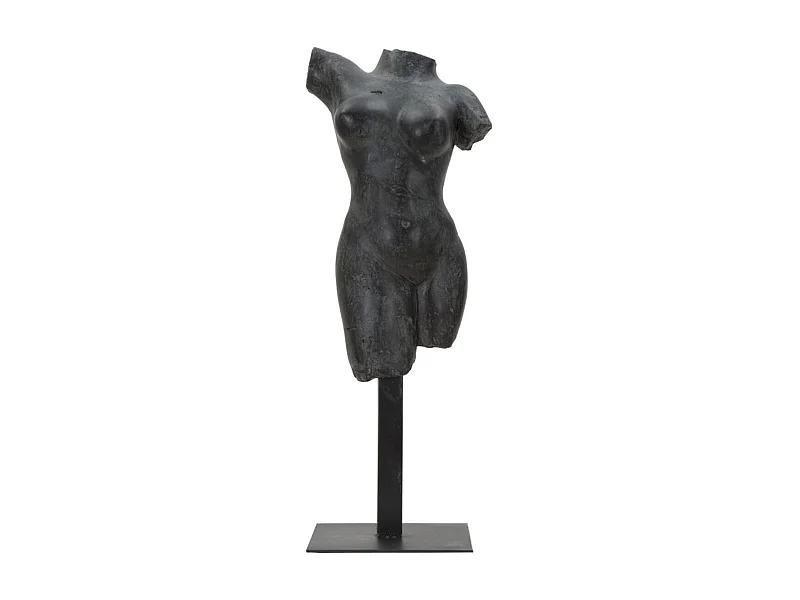 Escultura Mulher 2, Preto, 19x17x50 cm, Seven Design