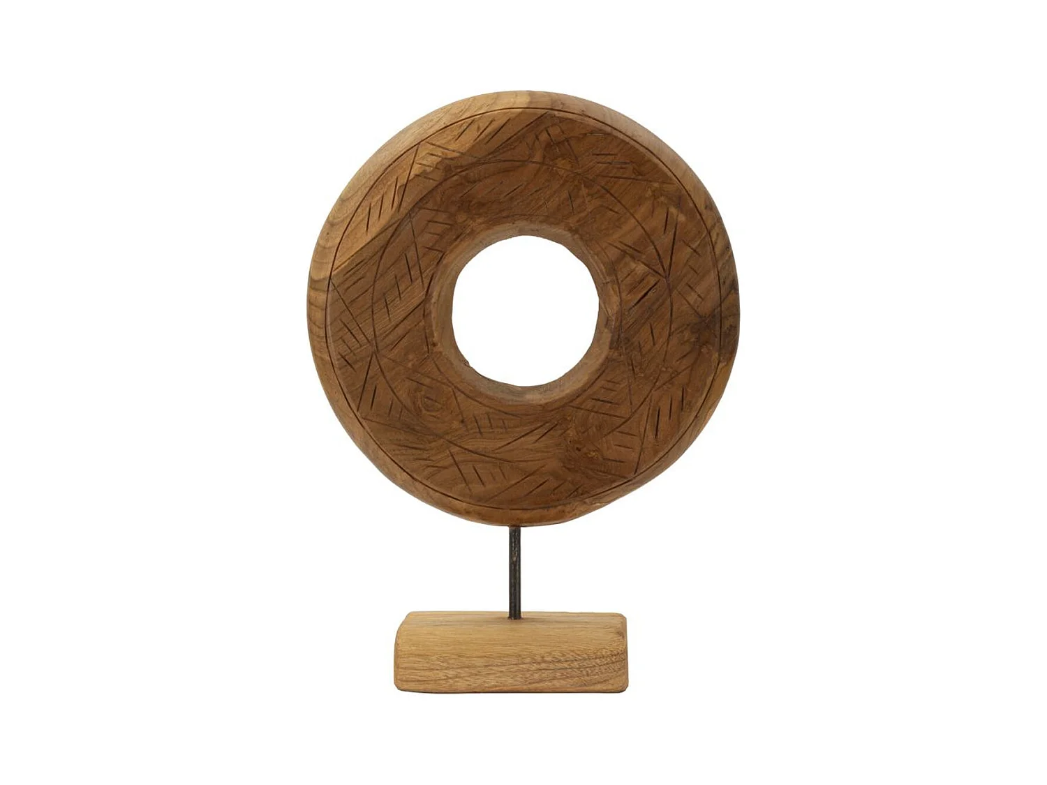 Sculpture Cercles 37, Marron, 28x10x38 cm, Epikasa