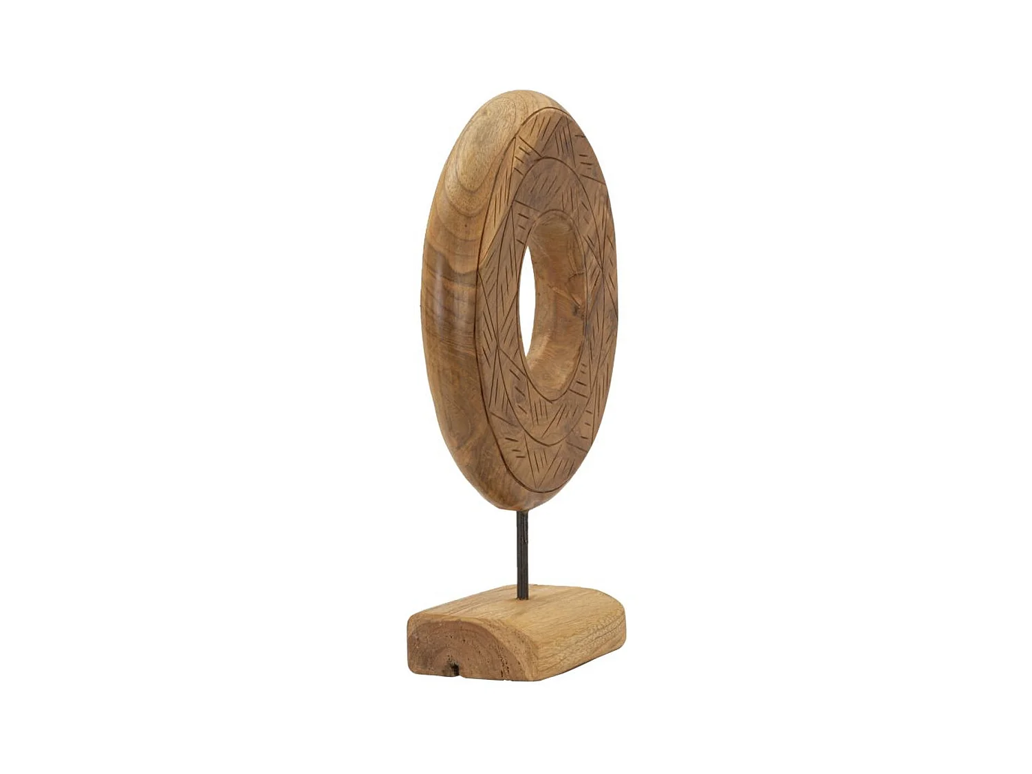 Sculpture Cercles 37, Marron, 28x10x38 cm, Epikasa