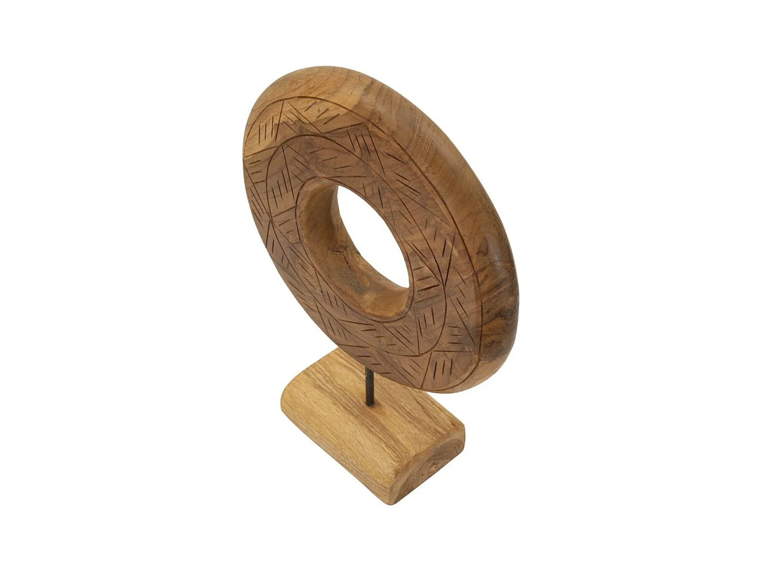 Sculpture Cercles 37, Marron, 28x10x38 cm, Epikasa