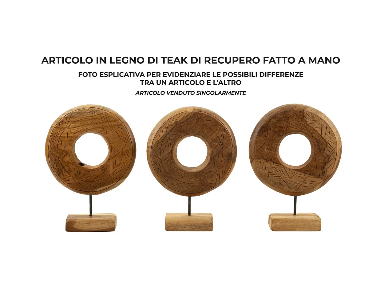 Sculpture Cercles 37, Marron, 28x10x38 cm, Epikasa