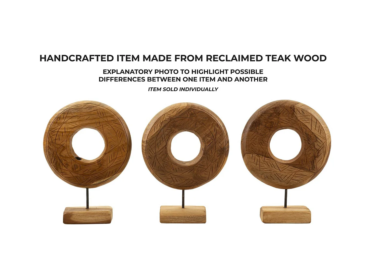 Sculpture Cercles 37, Marron, 28x10x38 cm, Epikasa