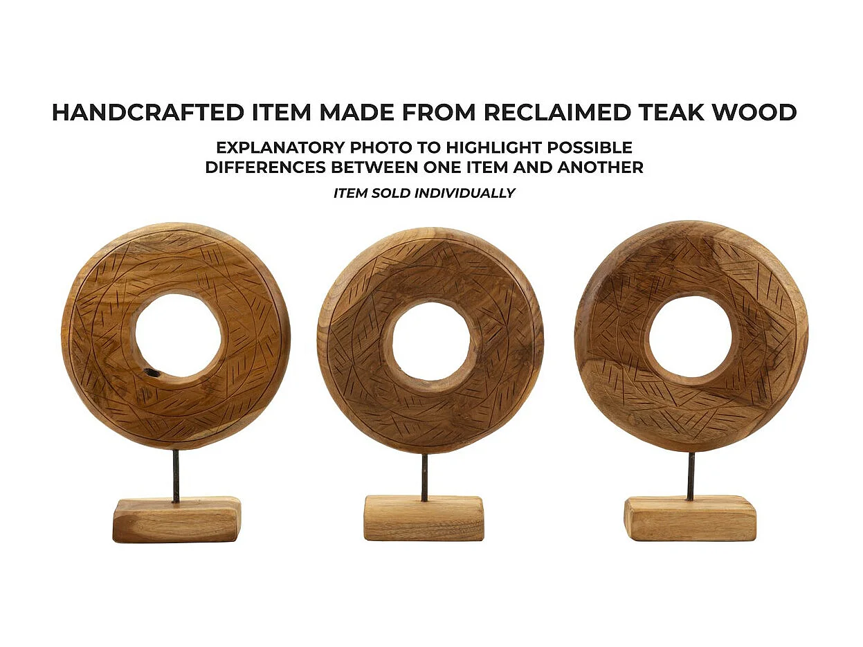 Rzeźba Kręgi 37, Brązowy, 28x10x38 cm, Seven Design