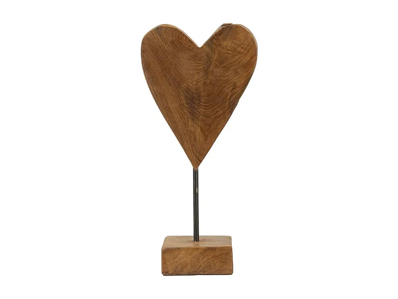 Rzeźba Serce 9, Brązowy, 15x10x35 cm, Epikasa