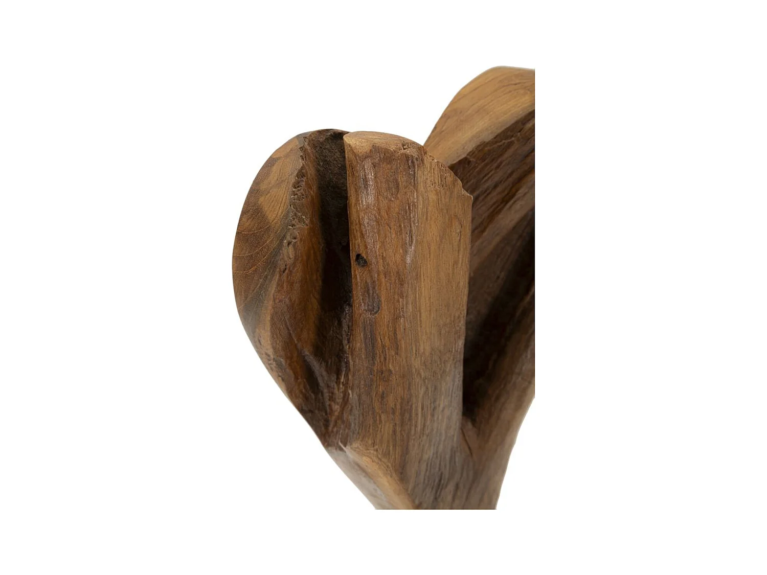 Beeldhouwwerk Hart 9, Bruin, 15x10x35 cm, Epikasa