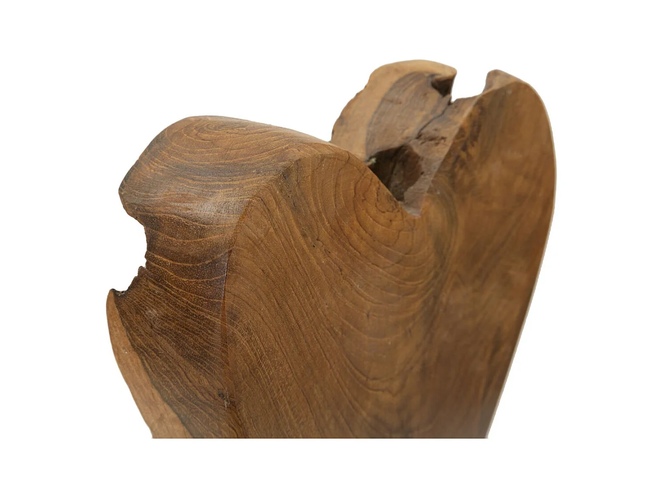 Beeldhouwwerk Hart 9, Bruin, 15x10x35 cm, Epikasa