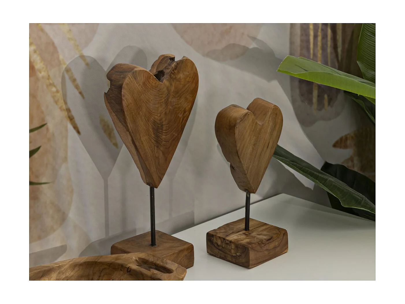 Rzeźba Serce 9, Brązowy, 15x10x35 cm, Seven Design