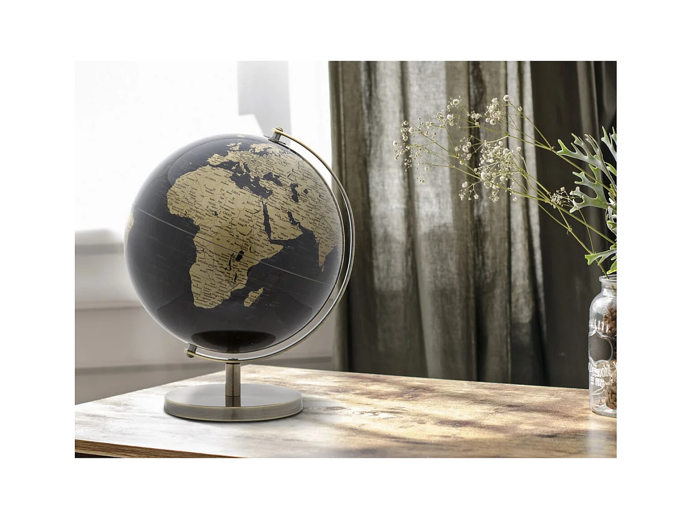 Globe de Table MF223, Or, 25x25x34 cm, Epikasa