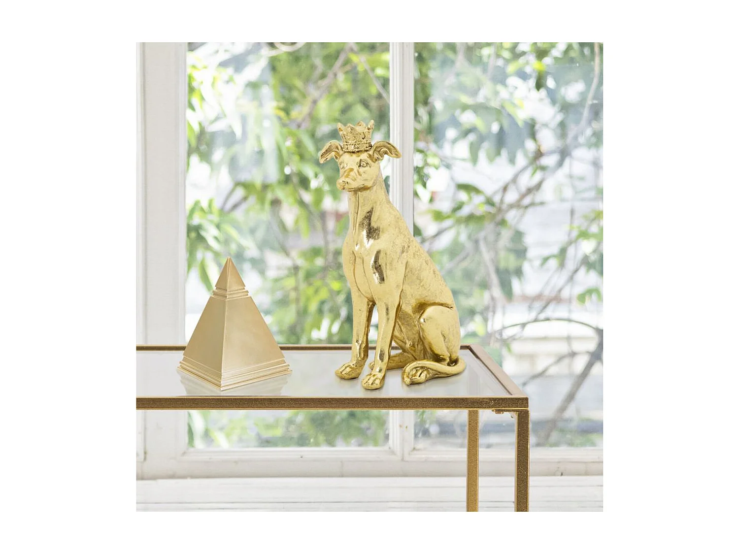 Rzeźba Pies 3, Złoto, 20x12,5x33 cm, Seven Design