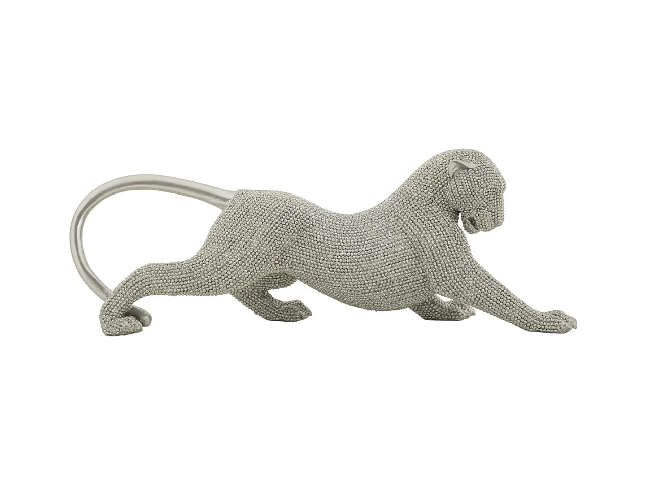 Beeldhouwwerk Katten 5, Zilver, 32x9x11 cm, Epikasa