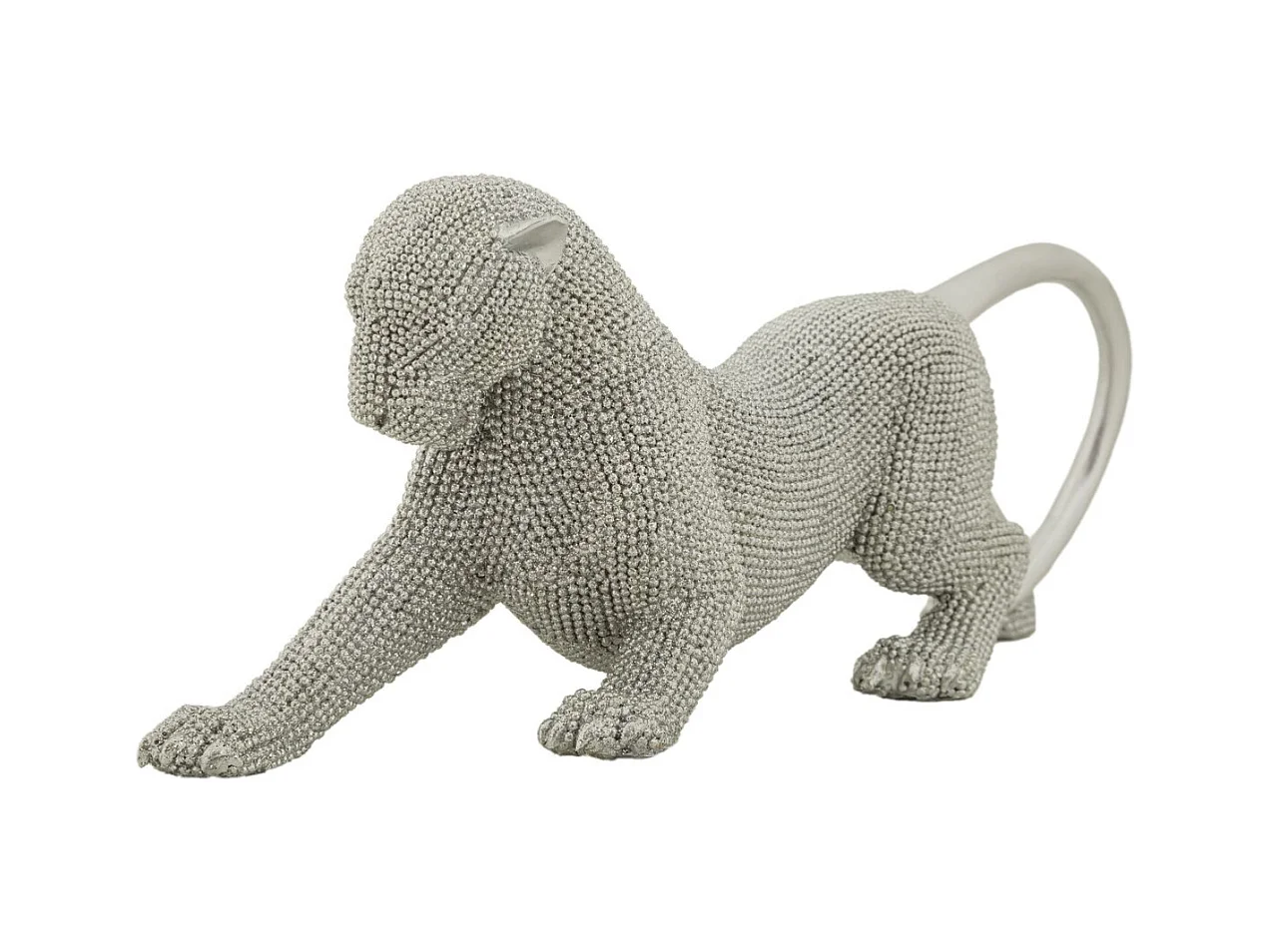 Beeldhouwwerk Katten 5, Zilver, 32x9x11 cm, Epikasa