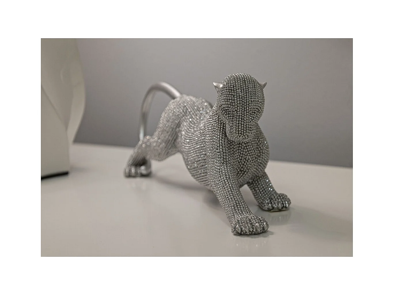 Beeldhouwwerk Katten 5, Zilver, 32x9x11 cm, Epikasa