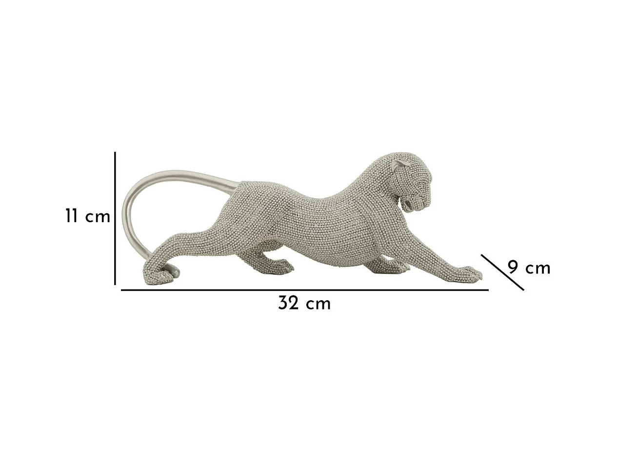 Beeldhouwwerk Katten 5, Zilver, 32x9x11 cm, Epikasa