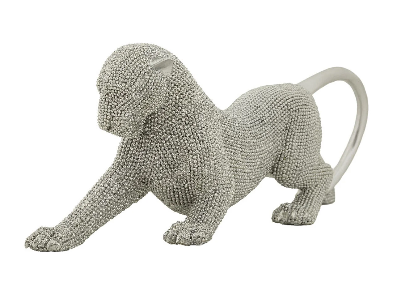 Rzeźba Koty 5, Srebrny, 32x9x11 cm, Seven Design