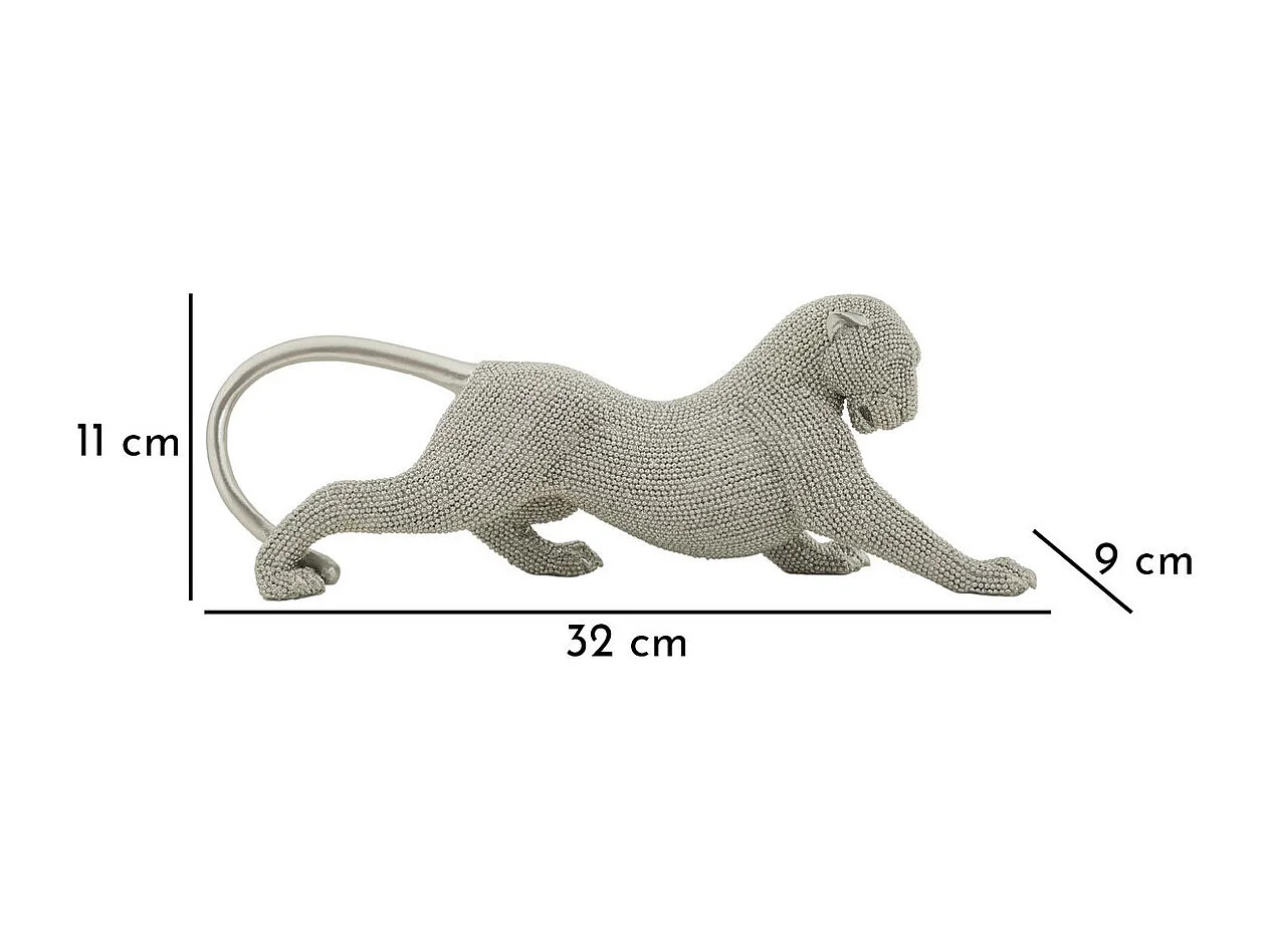 Rzeźba Koty 5, Srebrny, 32x9x11 cm, Seven Design