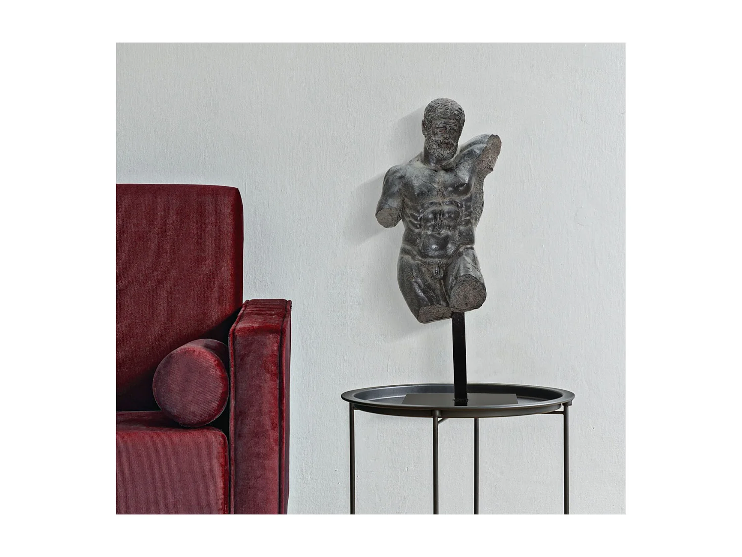 Beeldhouwwerk Man 1, Zwart, 26x22x57,5 cm, Seven Design