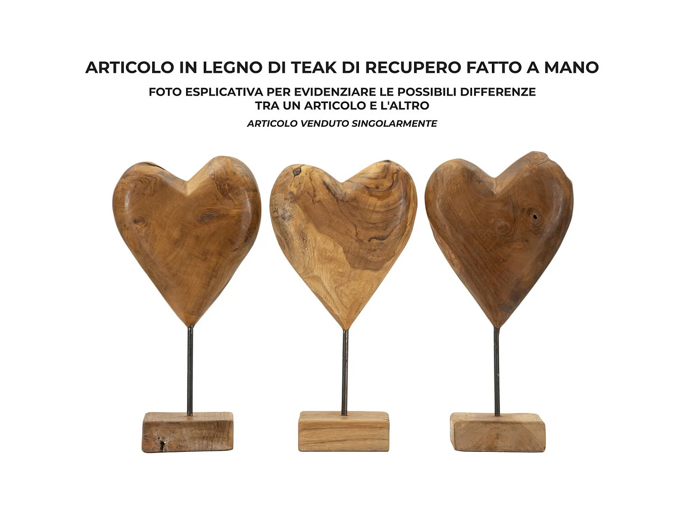 Rzeźba Serce 6, Brązowy, 20x12x37 cm, Epikasa