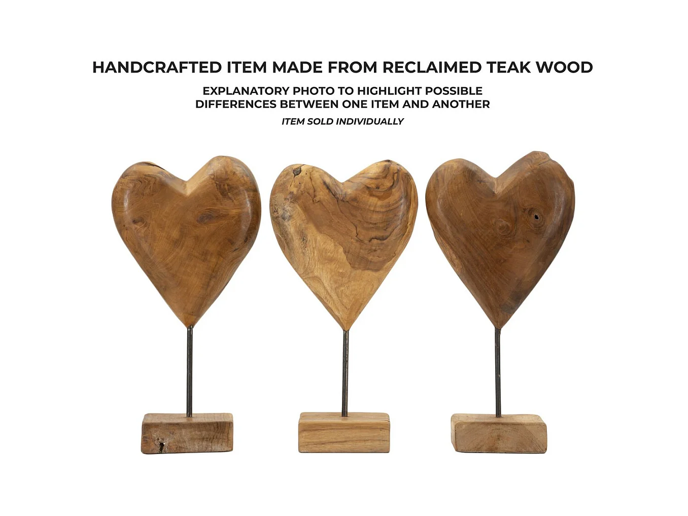 Rzeźba Serce 6, Brązowy, 20x12x37 cm, Epikasa