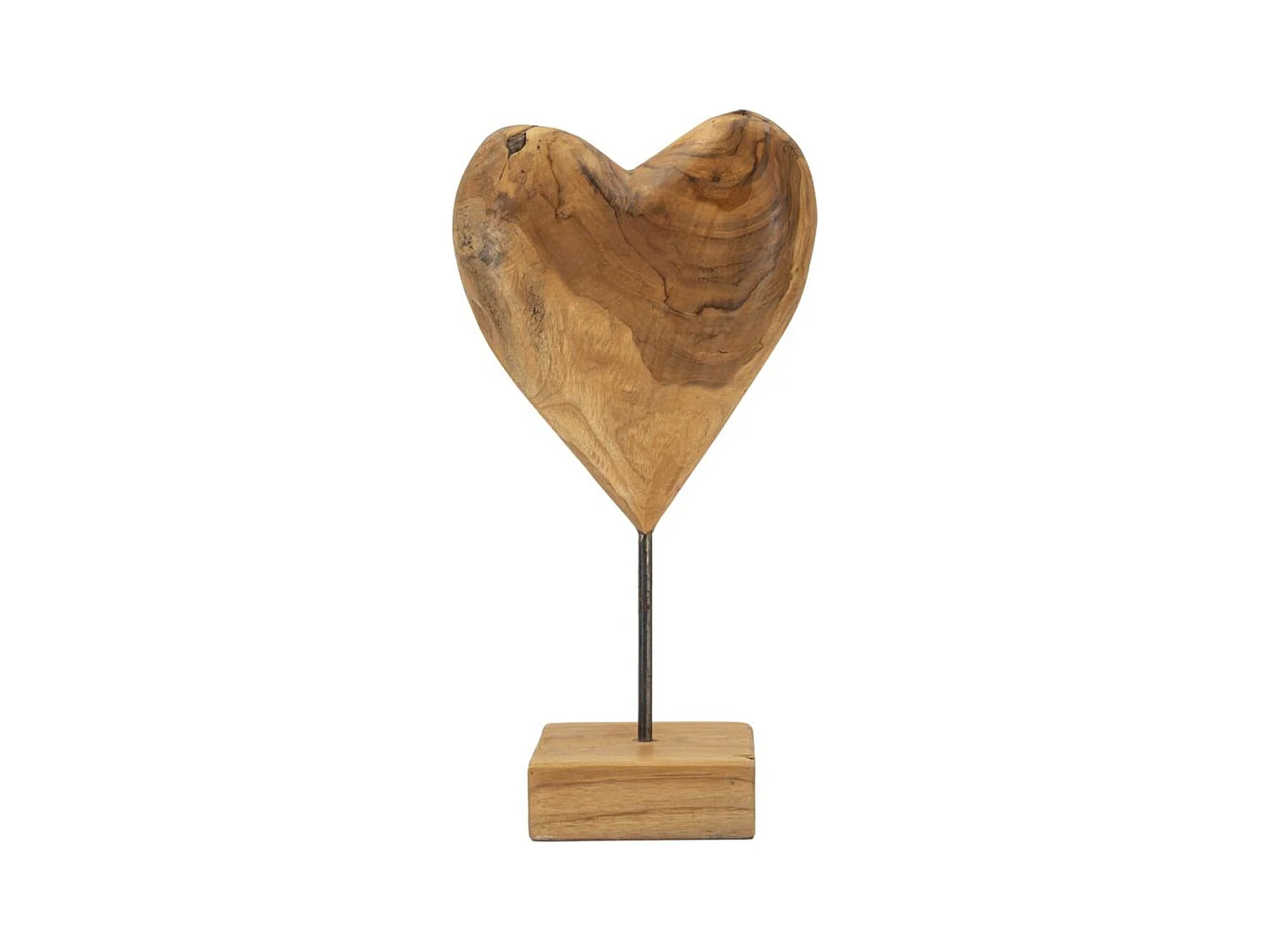 Sculpture Cœur 6, Marron, 20x12x37 cm, Epikasa
