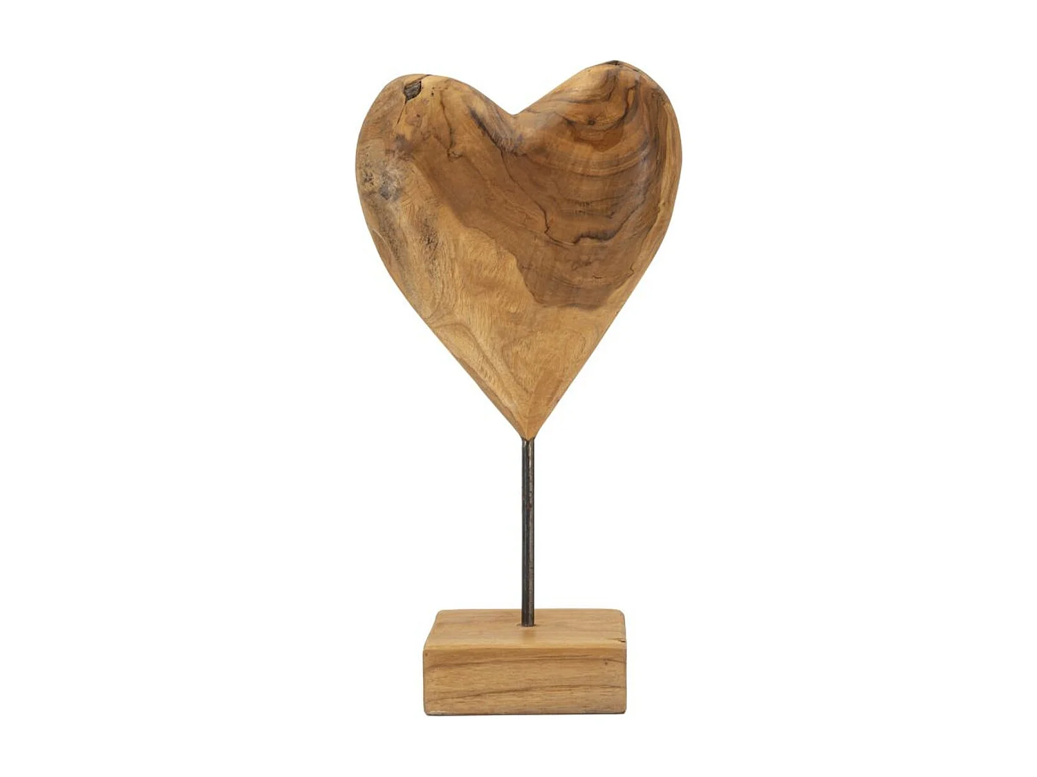 Sculpture Cœur 6, Marron, 20x12x37 cm, Seven Design