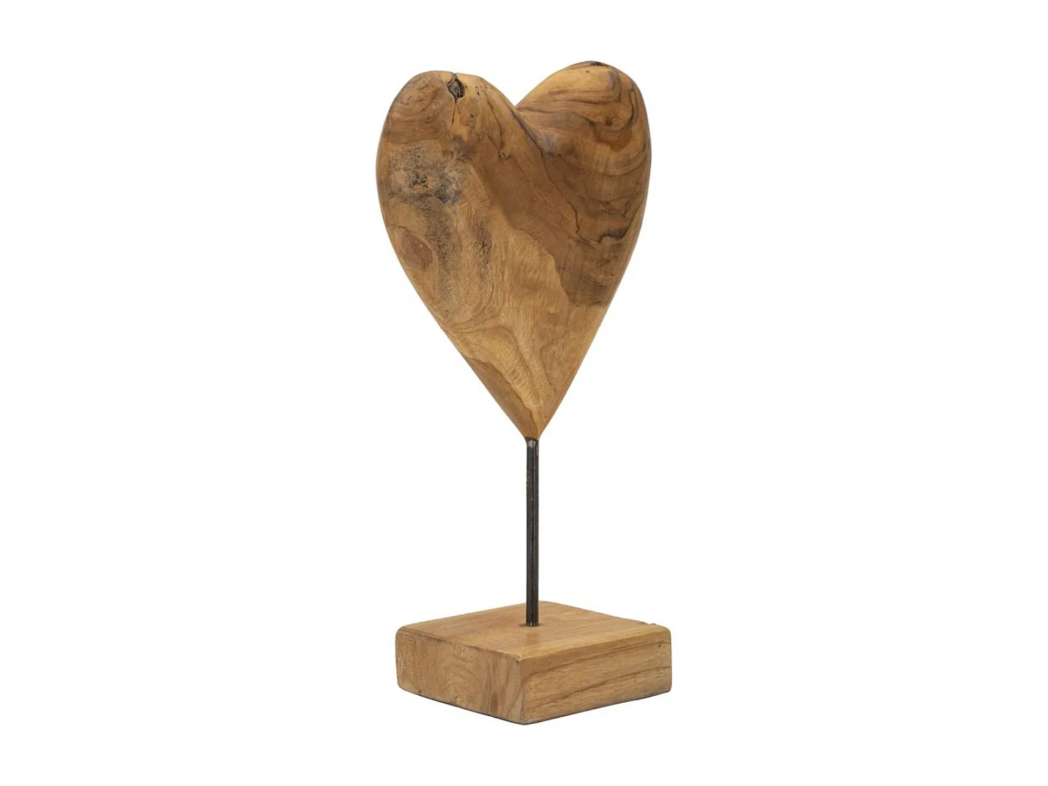 Sculpture Cœur 6, Marron, 20x12x37 cm, Seven Design