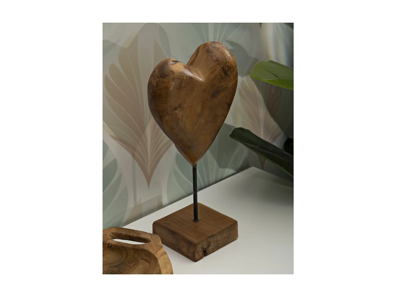 Sculpture Cœur 6, Marron, 20x12x37 cm, Seven Design