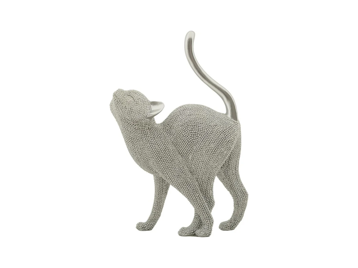 Sculpture Chats 4, Argent, 17,5x9x26 cm, Epikasa