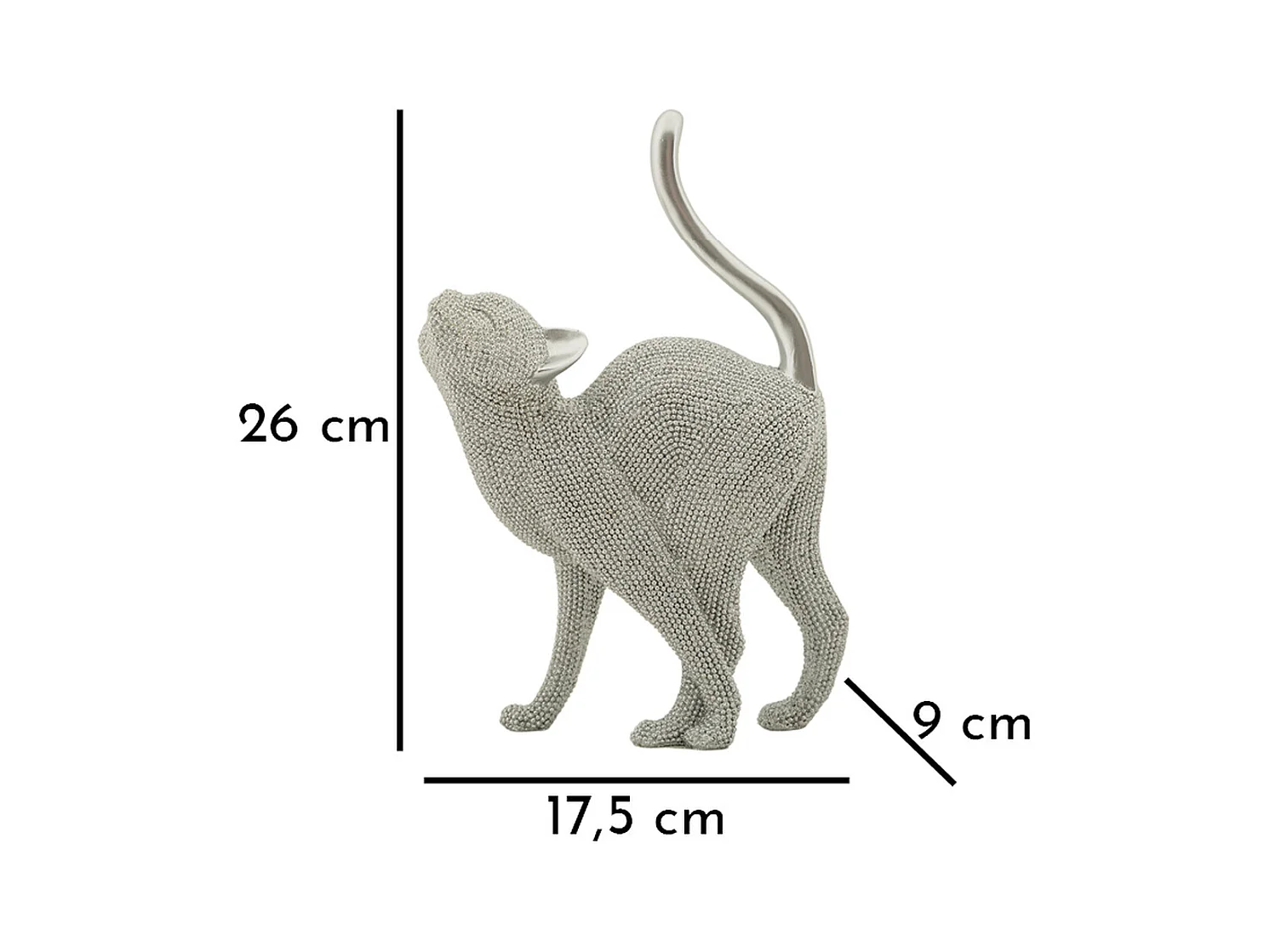 Sculpture Chats 4, Argent, 17,5x9x26 cm, Epikasa