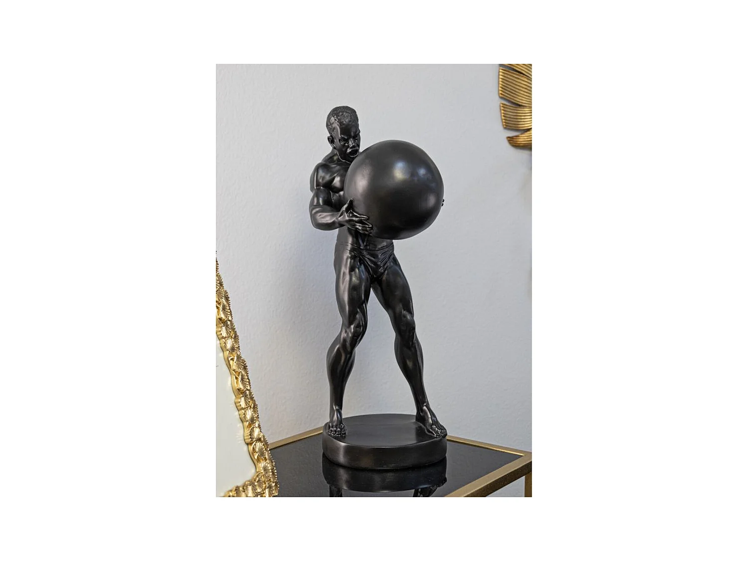 Beeldhouwwerk MF371, Zwart, 18,5x20,5x43,5 cm, Epikasa