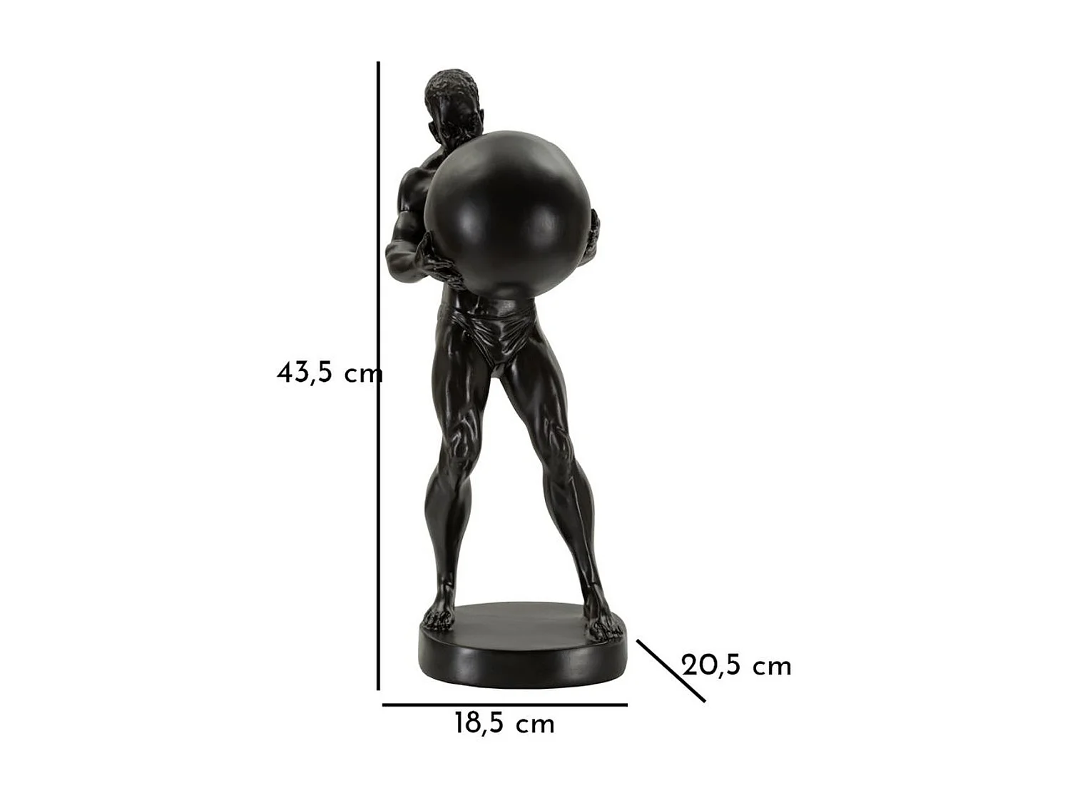 Sculpture MF371, Noir, 18,5x20,5x43,5 cm, Seven Design