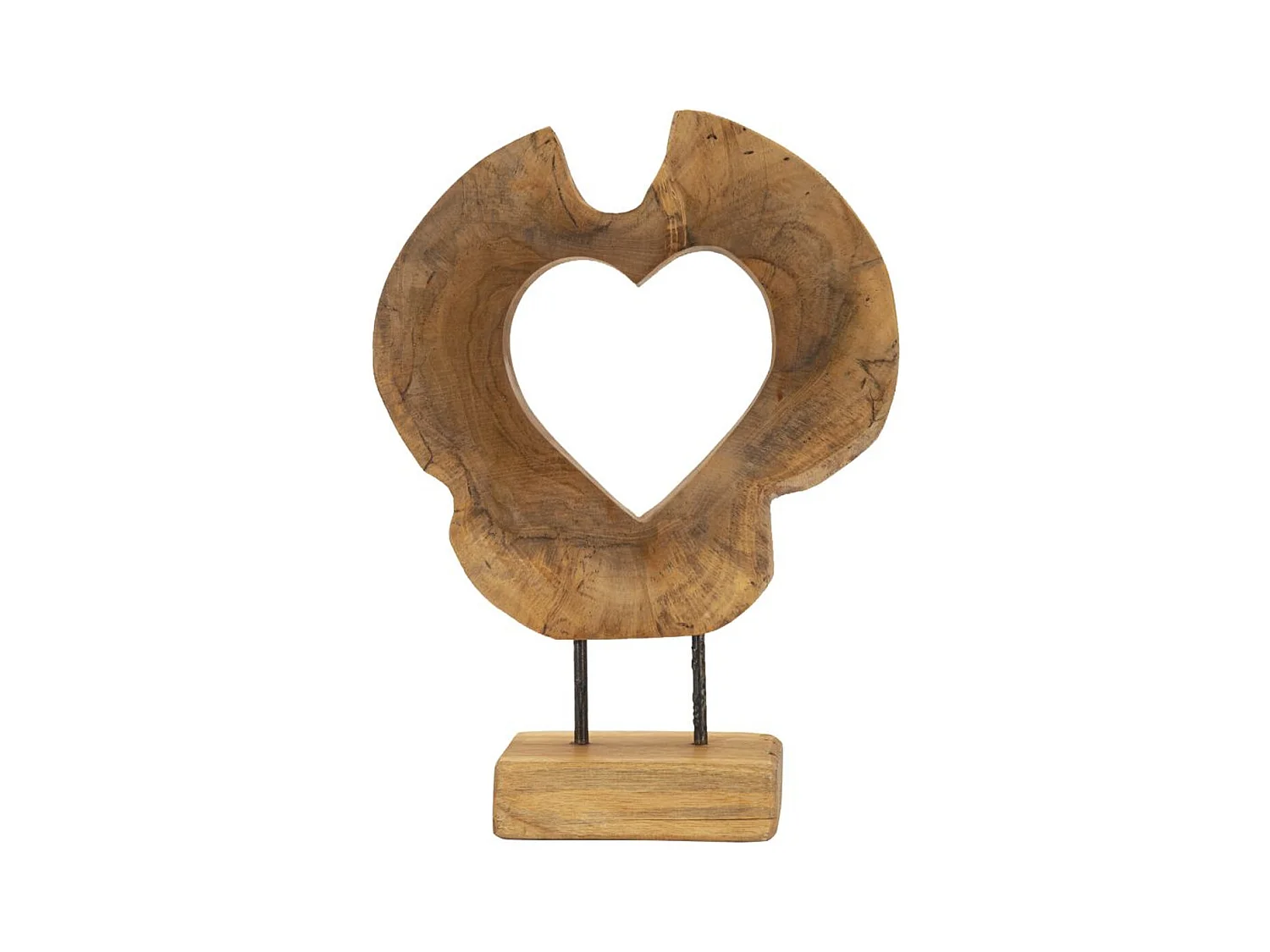 Rzeźba Serce 7, Brązowy, 28x10x38 cm, Epikasa