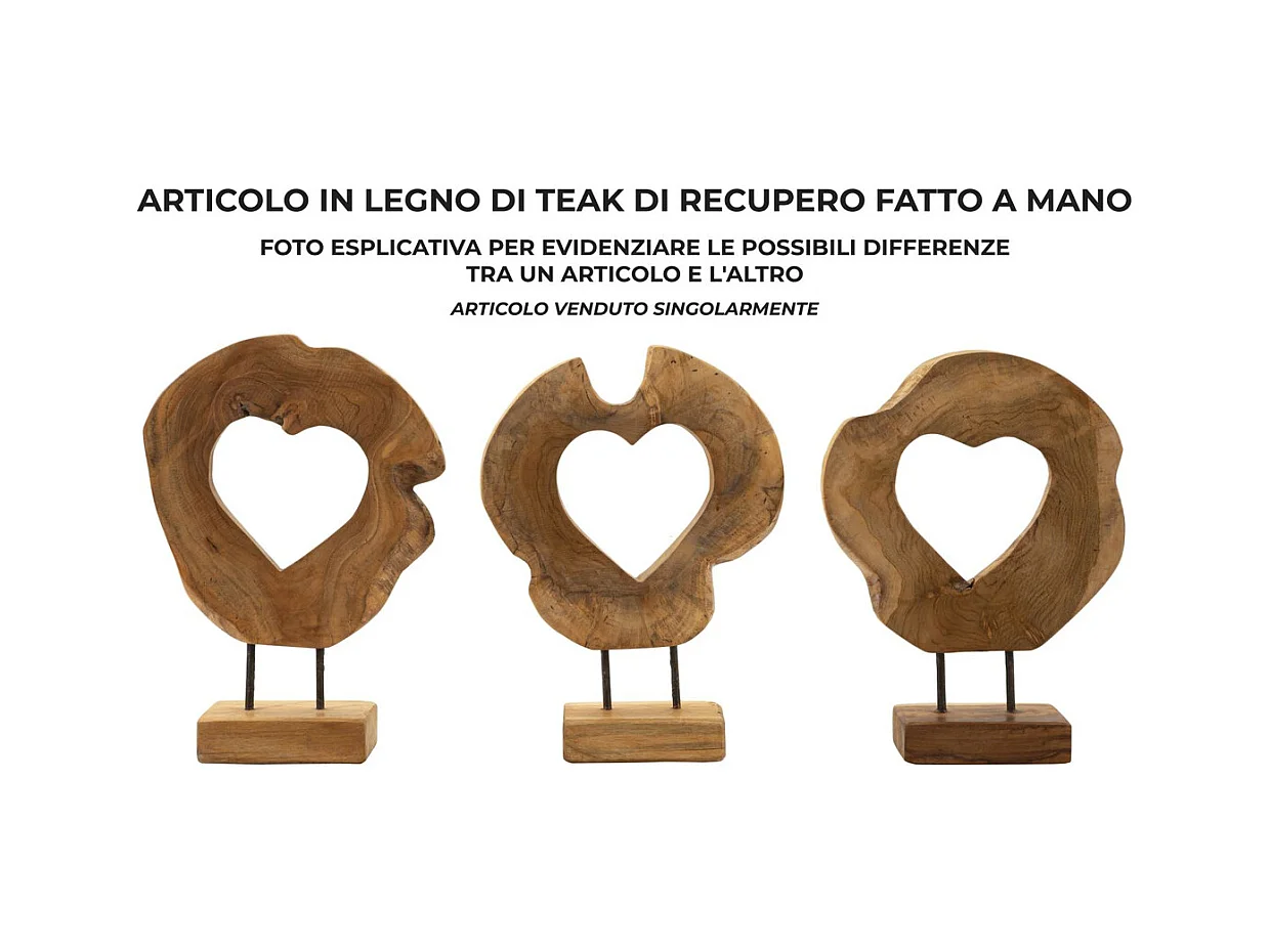 Scultura Cuore 7, Marrone, 28x10x38 cm, Epikasa