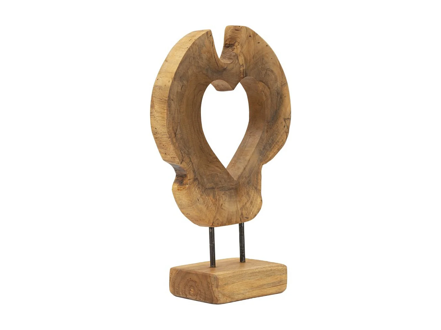 Sculpture Cœur 7, Marron, 28x10x38 cm, Seven Design