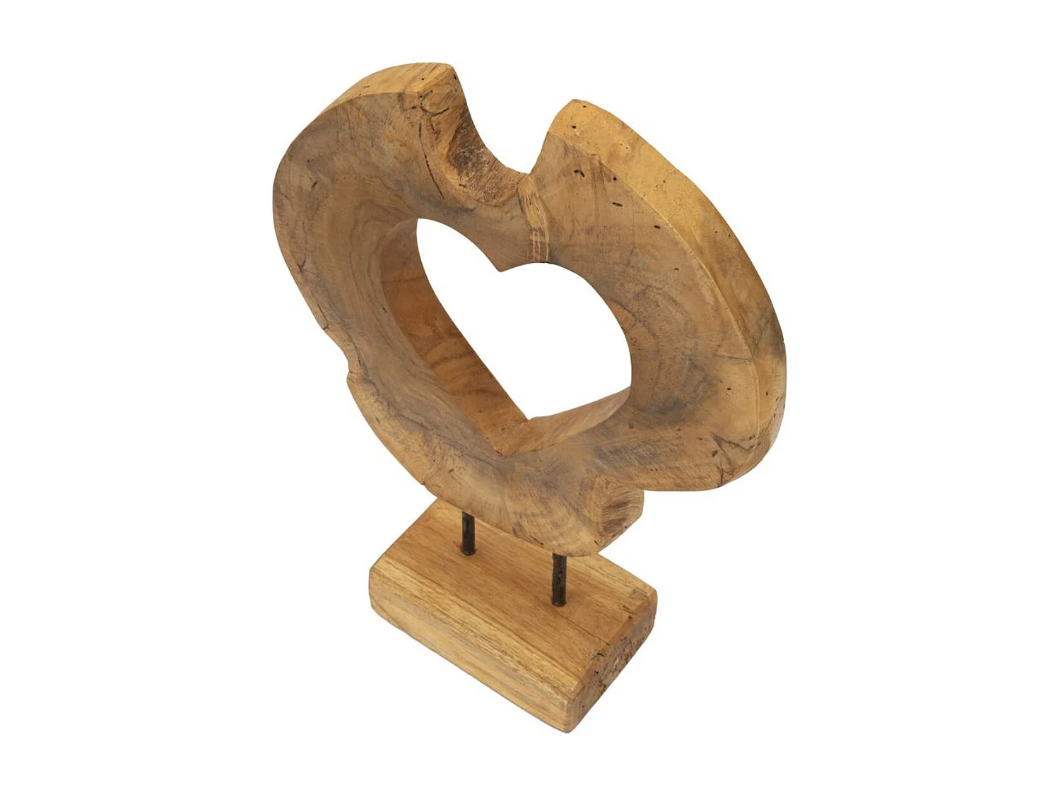 Sculpture Cœur 7, Marron, 28x10x38 cm, Seven Design
