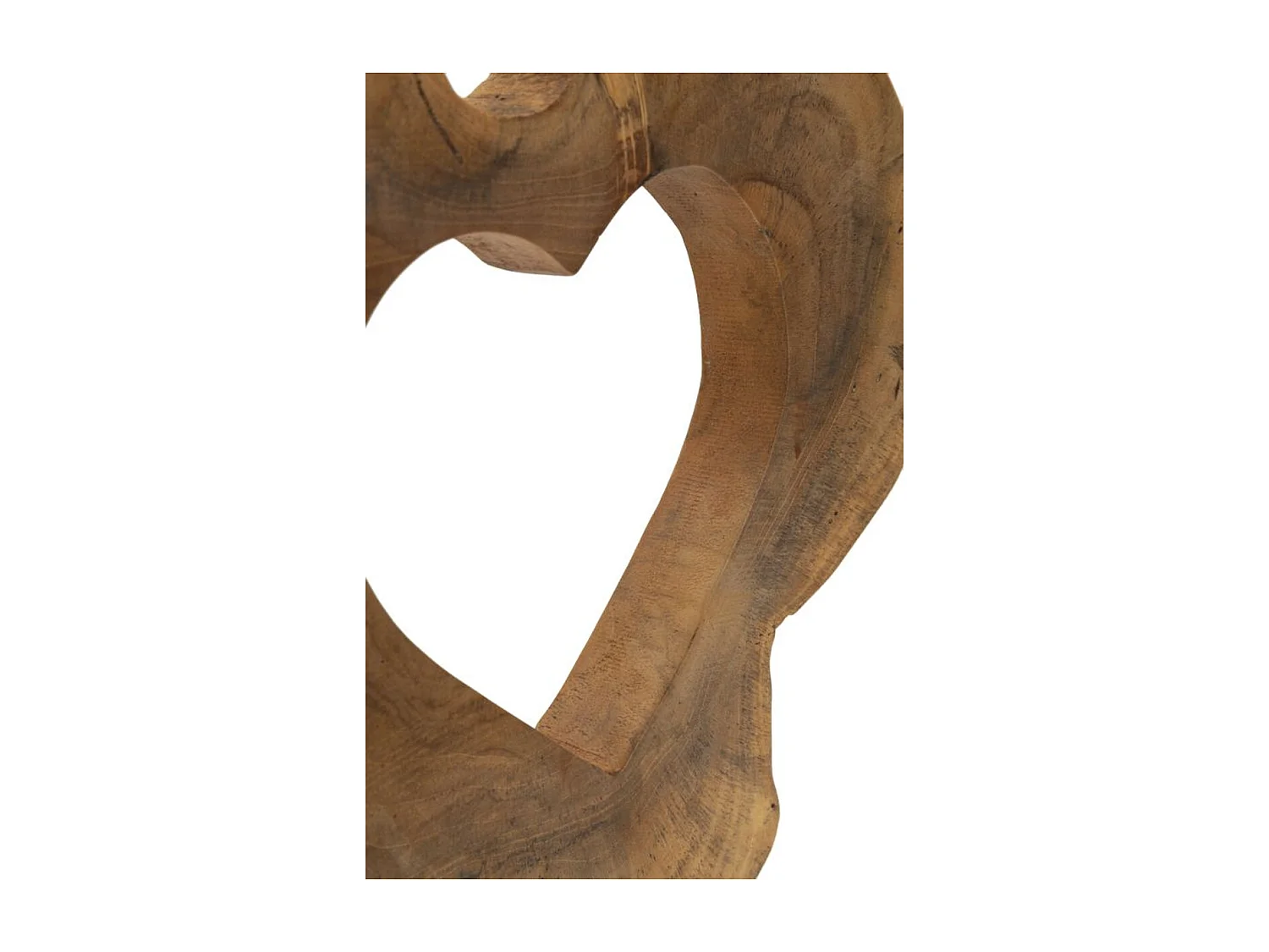 Sculpture Cœur 7, Marron, 28x10x38 cm, Seven Design