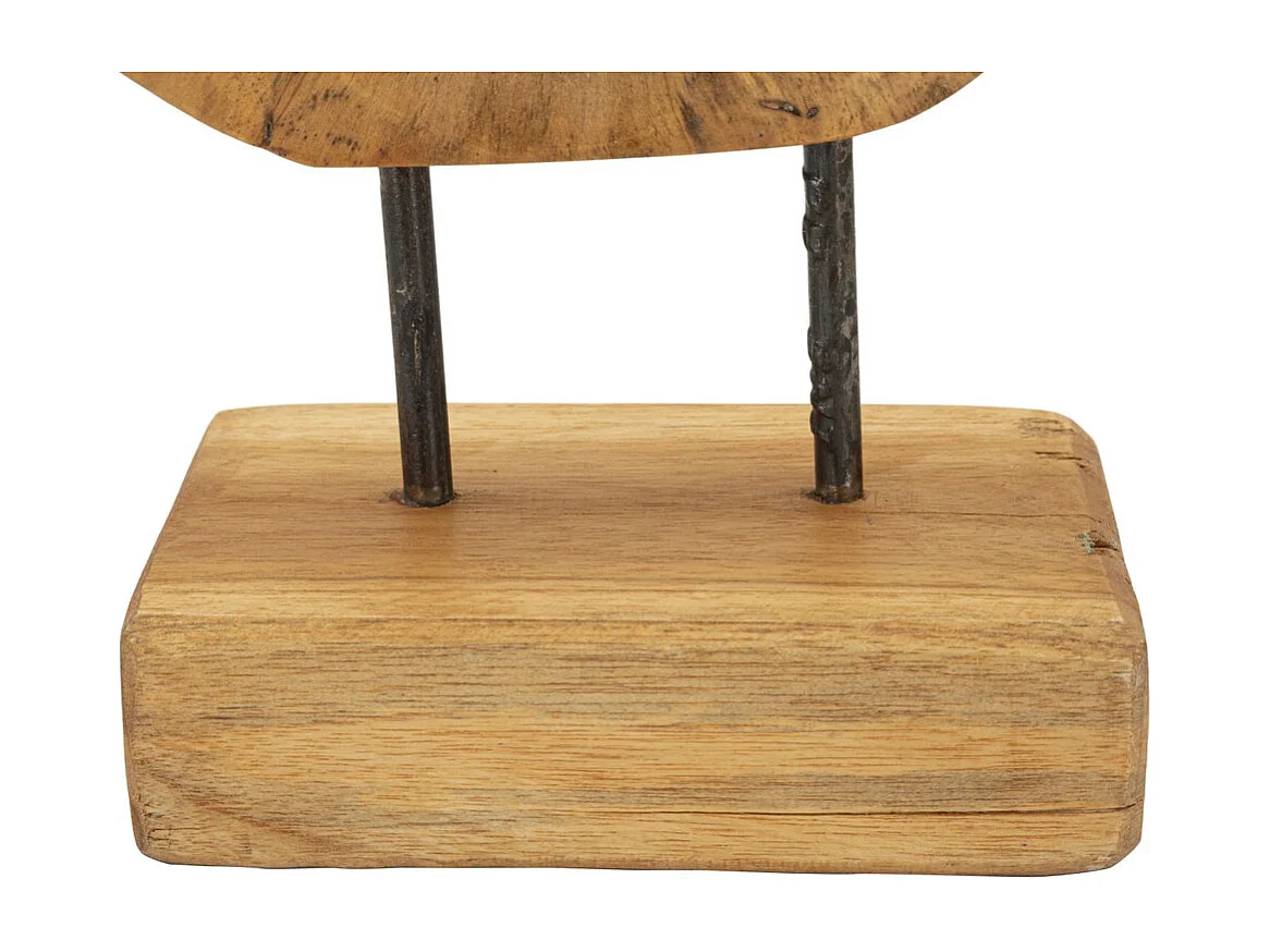 Sculpture Cœur 7, Marron, 28x10x38 cm, Seven Design