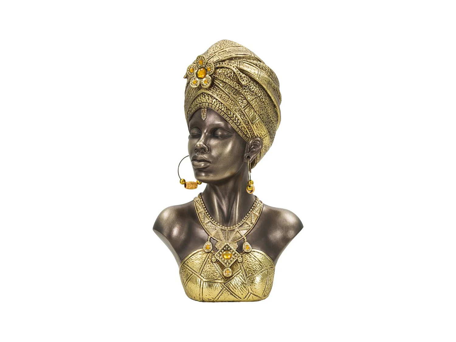 Beeldhouwwerk Africa 8, Veelkleurig, 23,5x17,5x39,5 cm, Epikasa