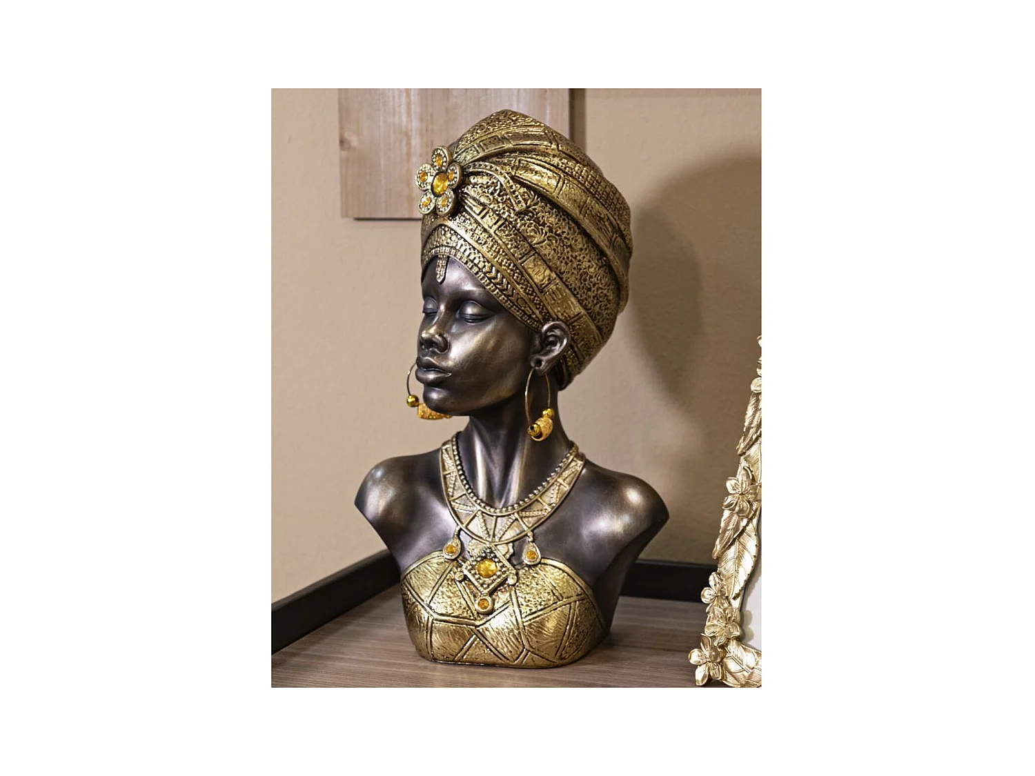 Beeldhouwwerk Africa 8, Veelkleurig, 23,5x17,5x39,5 cm, Epikasa