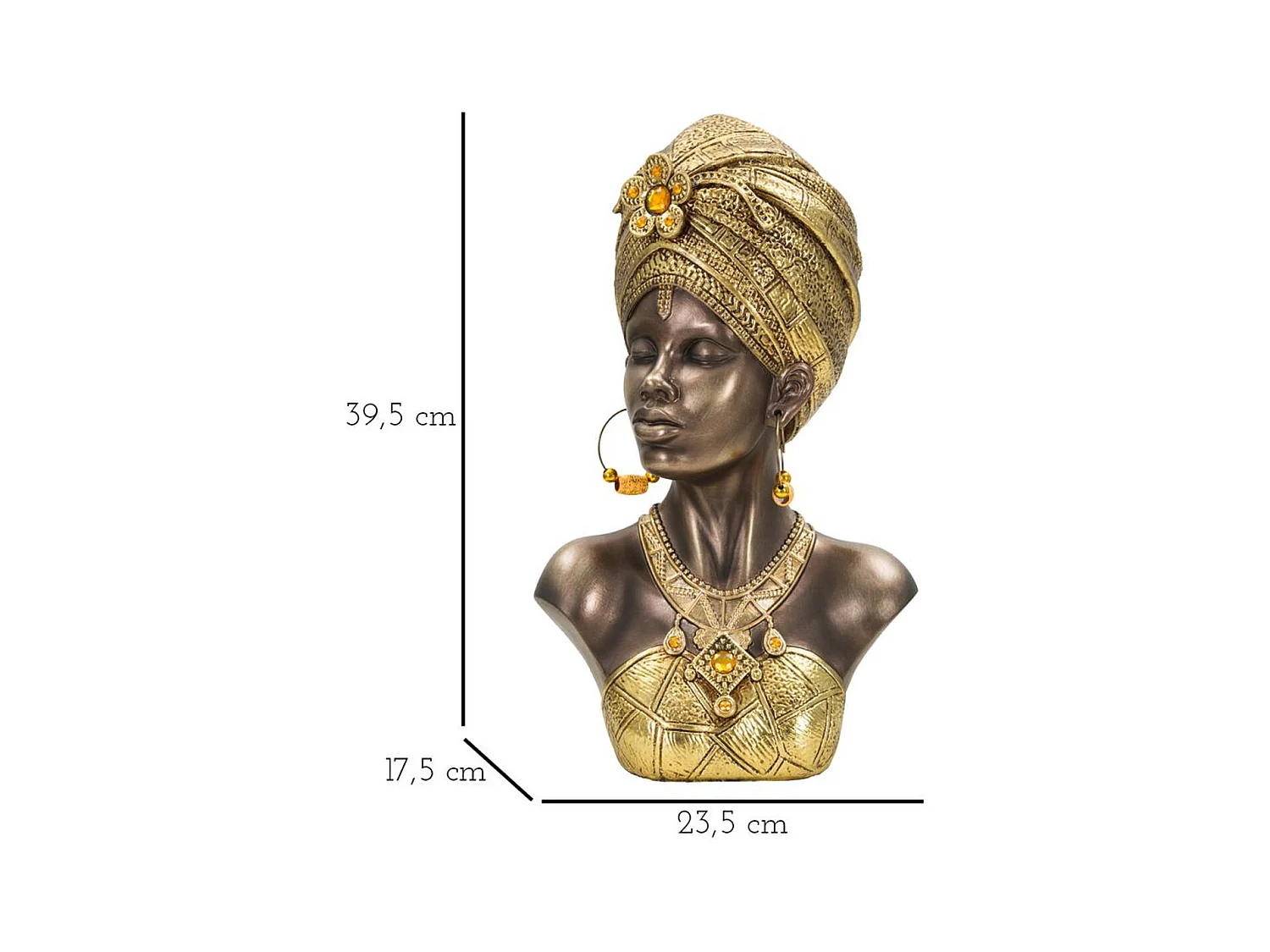 Beeldhouwwerk Africa 8, Veelkleurig, 23,5x17,5x39,5 cm, Epikasa