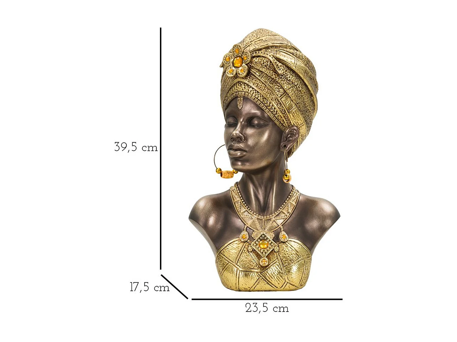 Rzeźba Afryka 8, Wielokolorowy, 23,5x17,5x39,5 cm, Seven Design