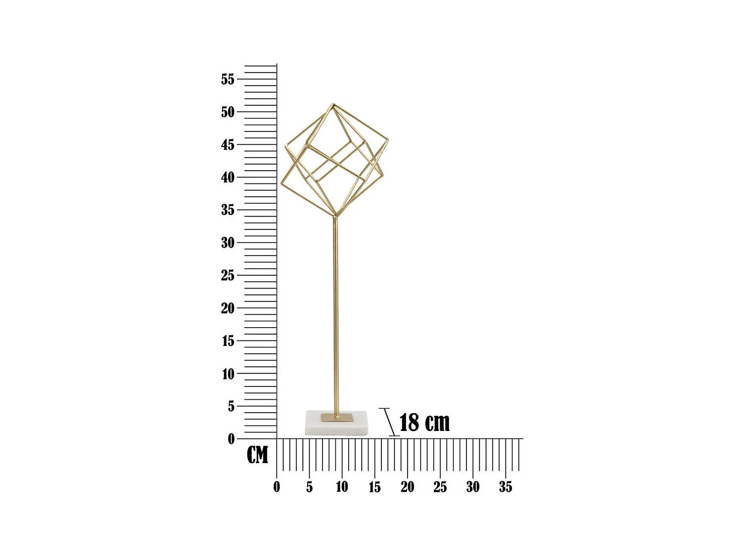 Rzeźba Sześciany 1, Złoto, 16x18x52,5 cm, Epikasa