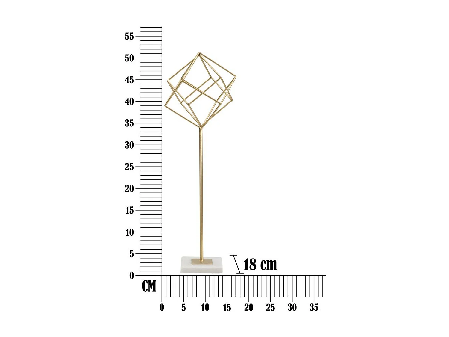 Rzeźba Sześciany 1, Złoto, 16x18x52,5 cm, Seven Design