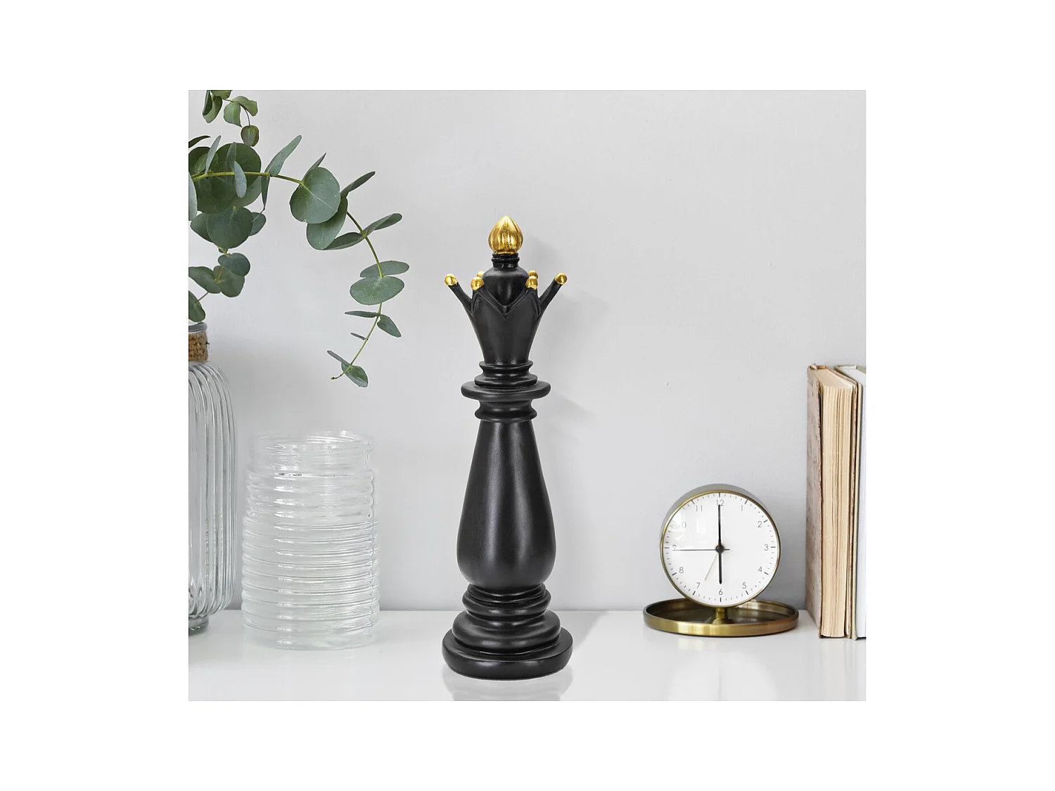 Escultura Xadrez 9, Preto, 12,5x12,5x38,5 cm, Epikasa