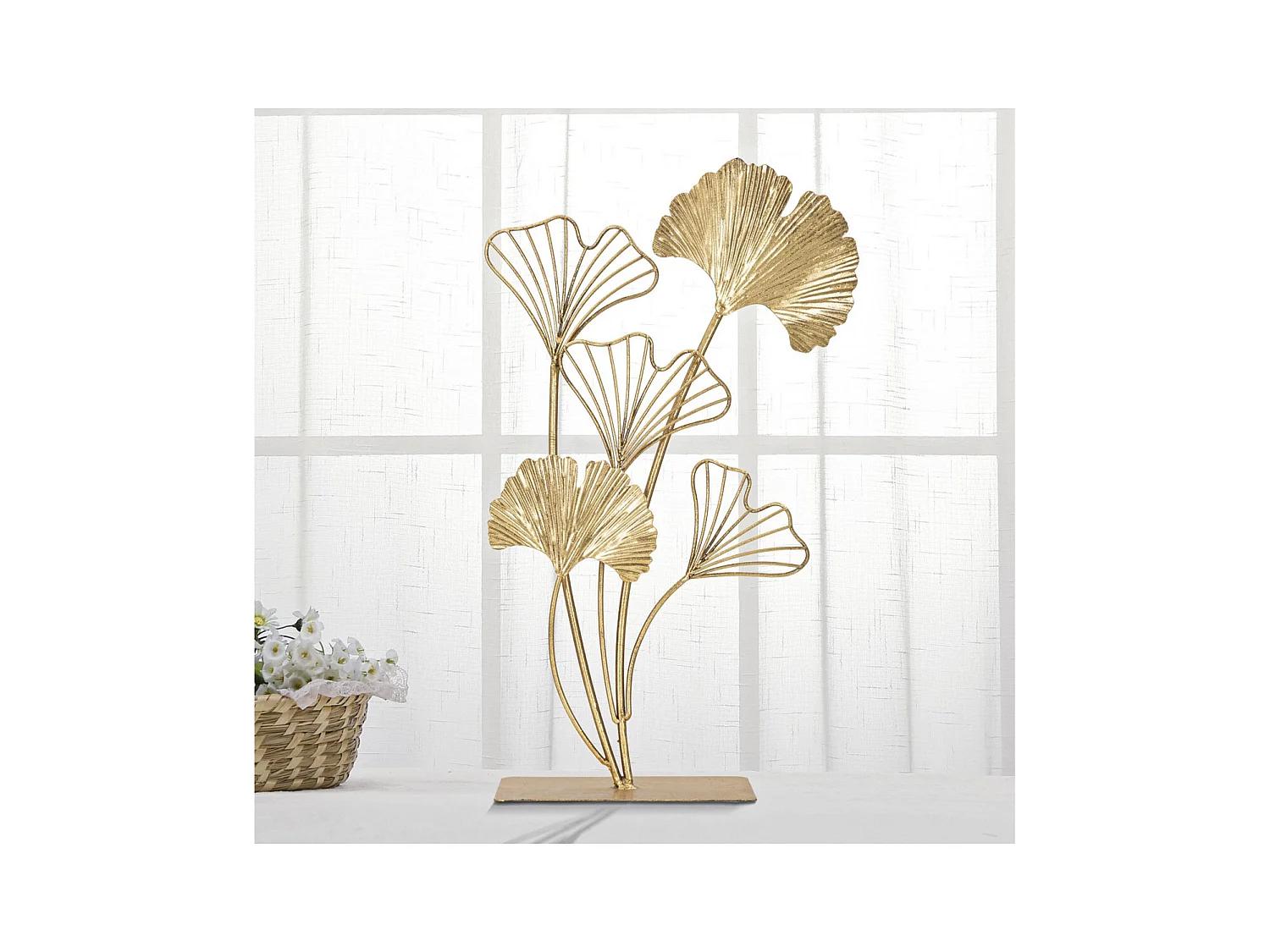 Beeldhouwwerk Blad 62, Goud, 26x11,5x44,5 cm, Epikasa