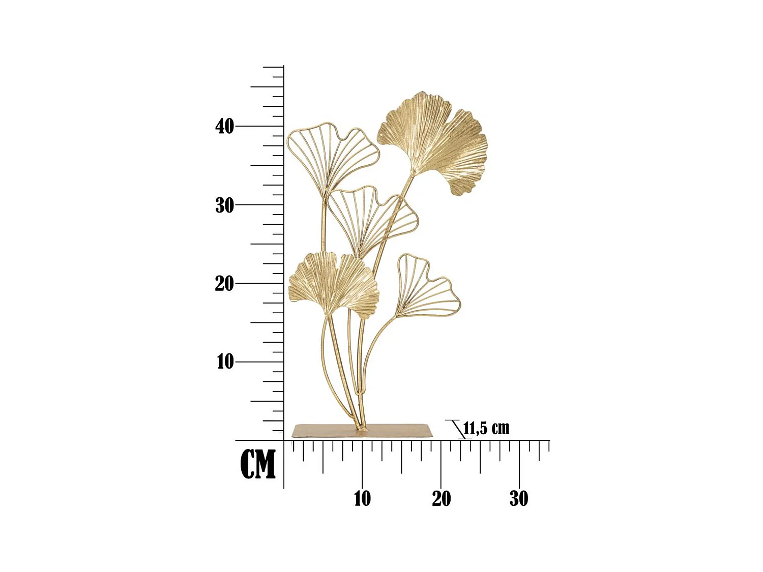 Beeldhouwwerk Blad 62, Goud, 26x11,5x44,5 cm, Epikasa