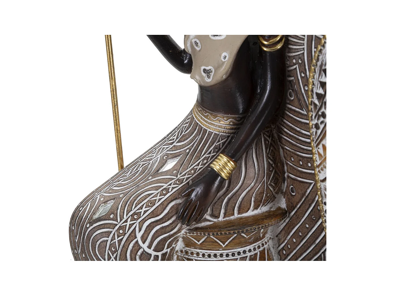 Beeldhouwwerk Africa 10, Veelkleurig, 16x11,5x38 cm, Epikasa