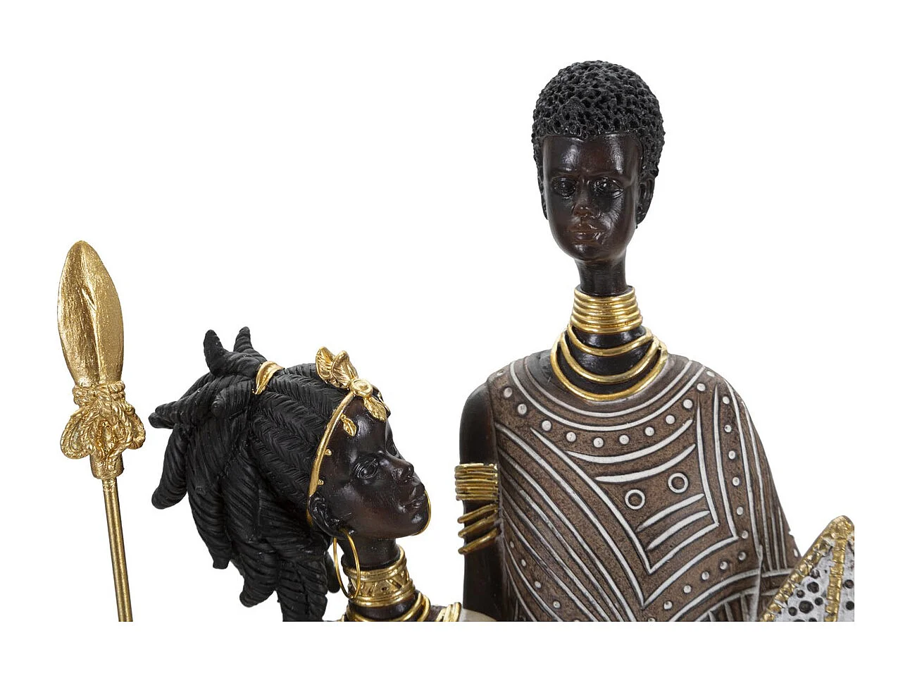 Rzeźba Afryka 10, Wielokolorowy, 16x11,5x38 cm, Seven Design