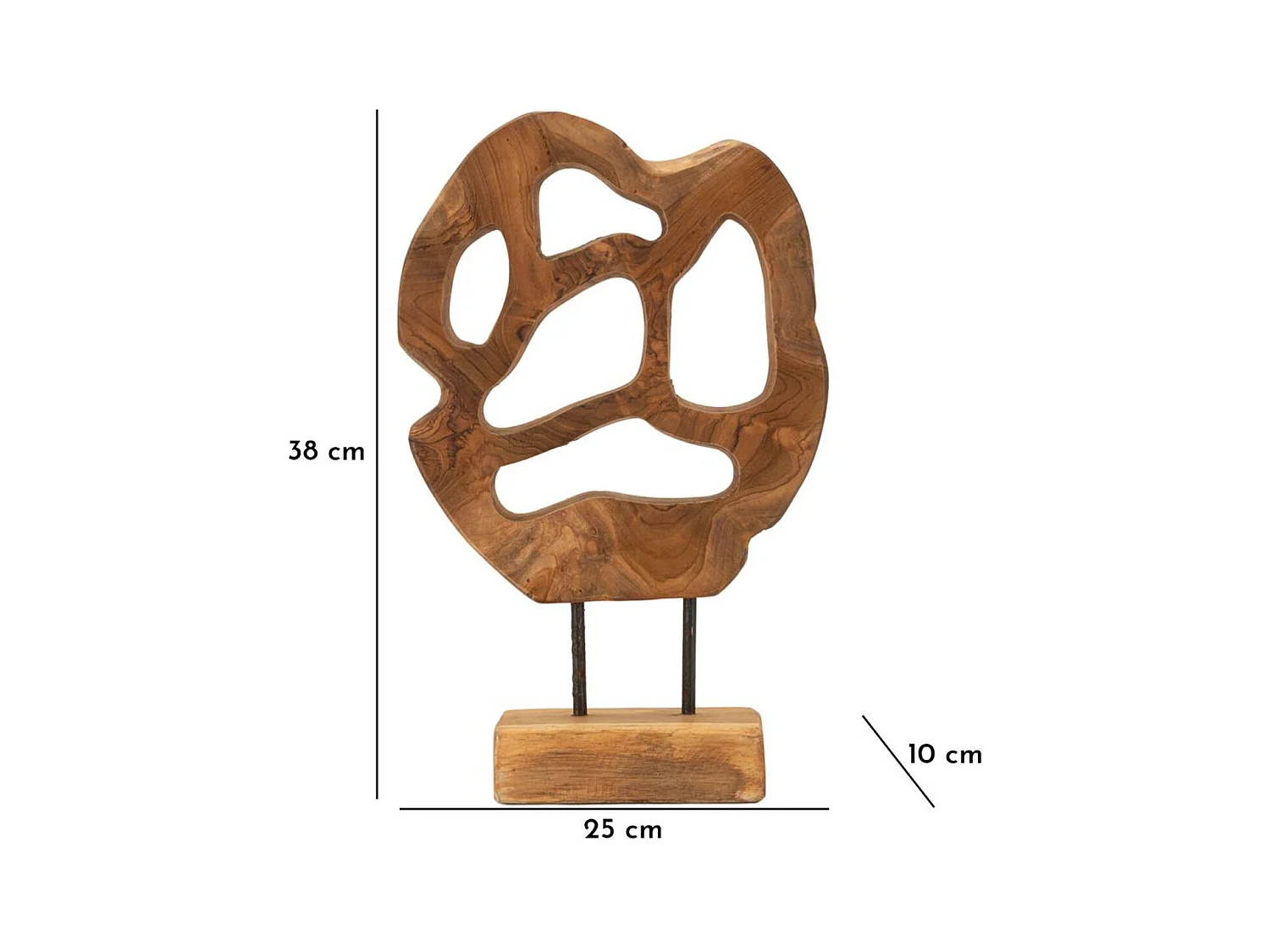 Beeldhouwwerk Wortel 5, Bruin, 25x10x38 cm, Epikasa